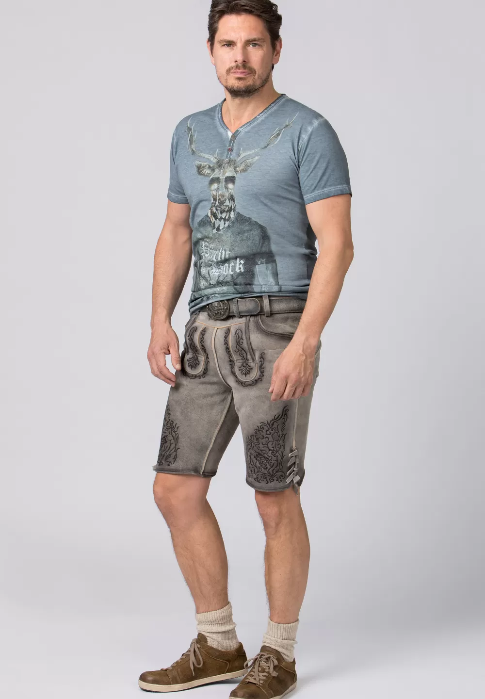 Stockerpoint Hose Finstawoid | 46*Damen/Herren Kurze Lederhosen | Lederhosen