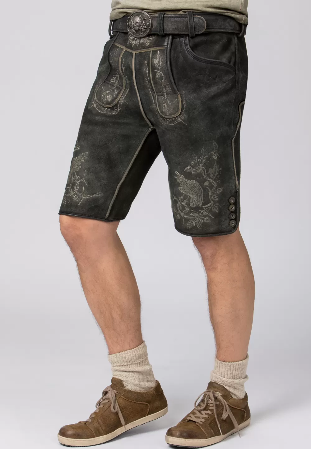 Stockerpoint Hose Götterrabe | 46*Damen/Herren Kurze Lederhosen | Lederhosen