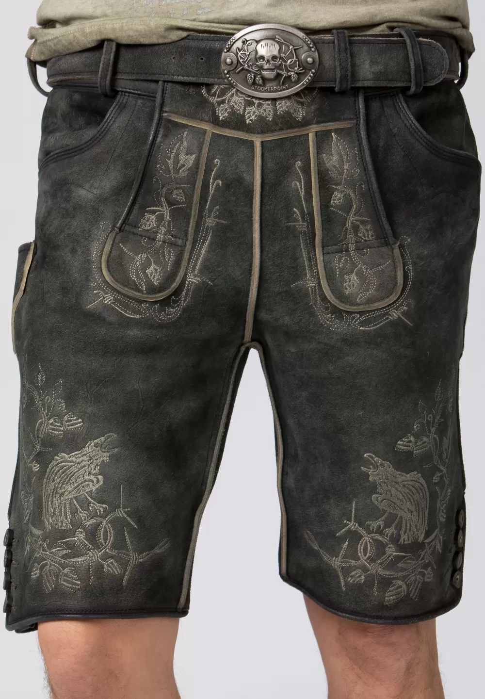 Stockerpoint Hose Götterrabe | 46*Damen/Herren Kurze Lederhosen | Lederhosen